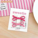  Set 2 kẹp tóc chấm bi hồng 