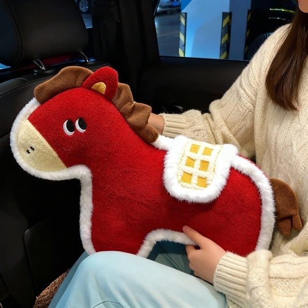  Ngựa bông viền lông trắng 60cm 