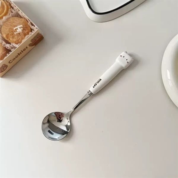  Set thìa dĩa mèo vuông 