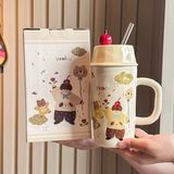  Cốc dài dễ thương nắp cherry 530ml 