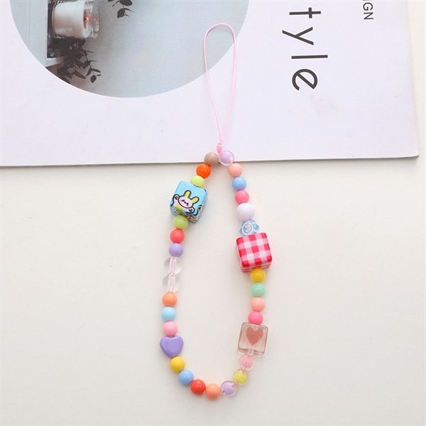  Dây charm đeo điện thoại charm thỏ vuông 