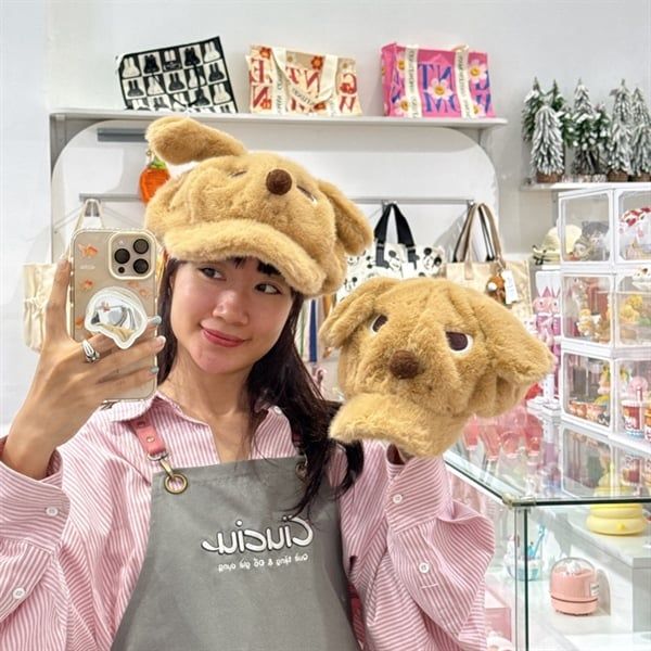  Mũ nồi cún bông nâu 