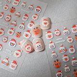  Sticker dán móng Ông già Noel tuần lộc mũi nổi 