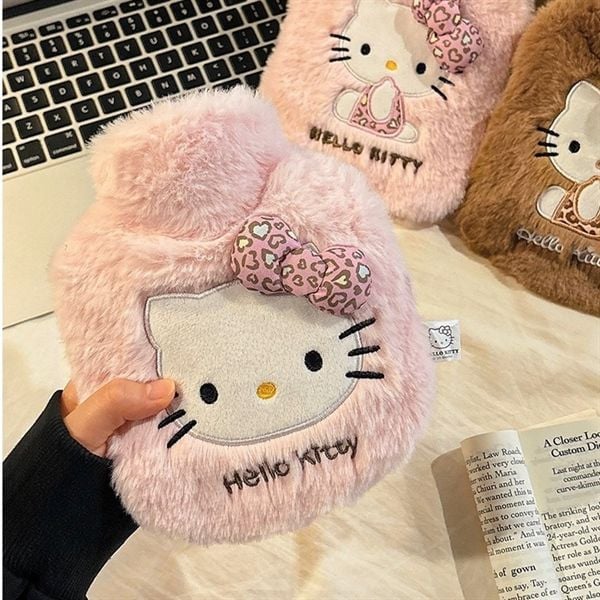  Túi chườm Hello Kitty nơ da báo 400ml 