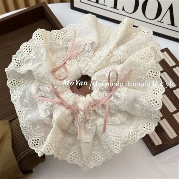  Scrunchies đăng ten nơ hồng 