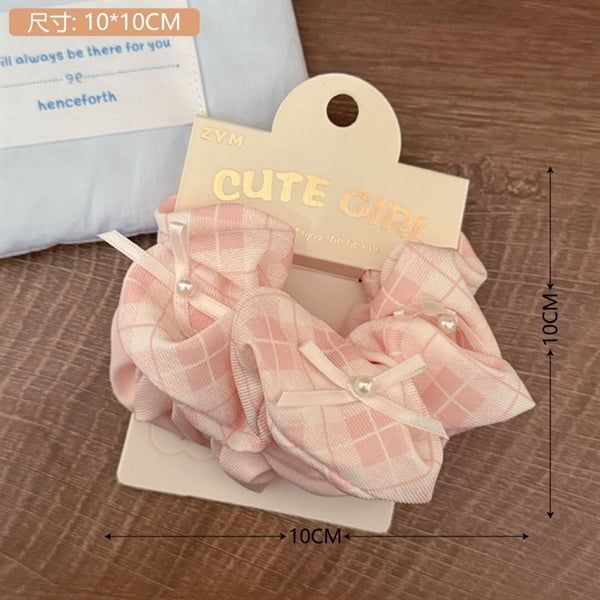  Scrunchies caro mix nơ nhí 