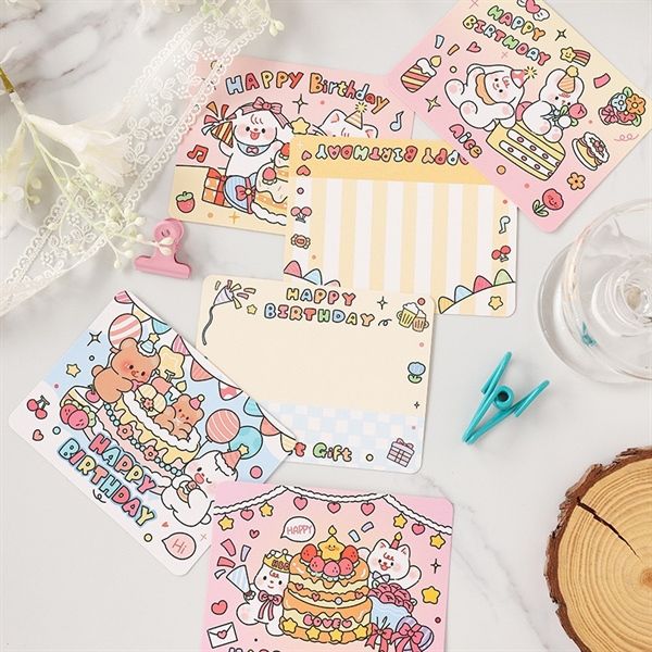  Thiệp Happy Birthday bánh gato gấu thỏ 