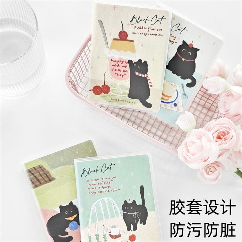  Sổ bọc da mèo bánh kem A7 7x10cm 