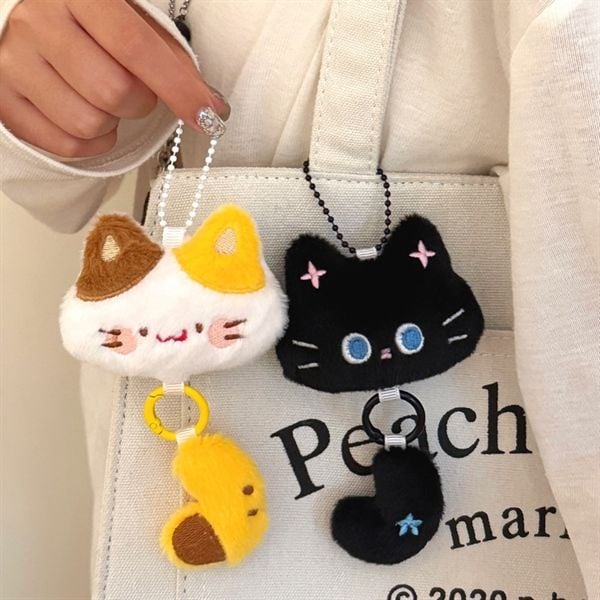  Móc khoá bông mèo đuôi béo 