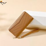  Ví da dài vân nhọn dây đeo 