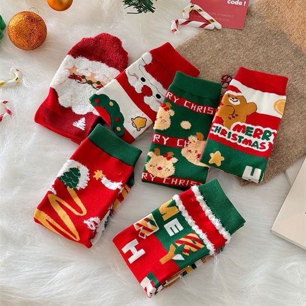  Tất Giáng Sinh mix lông nhung 