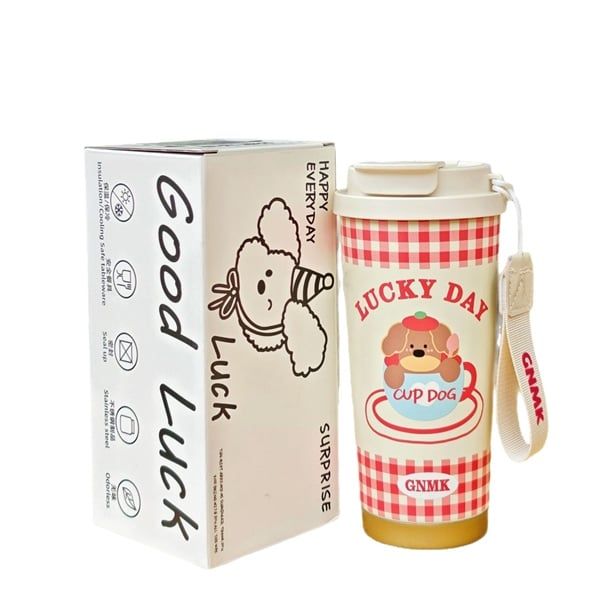  Cốc giữ nhiệt cún Good Luck 