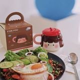  Cốc sứ bé gái mũ nồi đỏ 450ml 