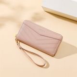  Ví da dài vân nhọn dây đeo 