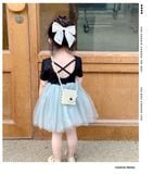  Túi xách ngọc trai vuông chấm đen 