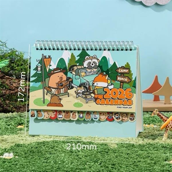  Lịch để bàn Capybara cắm trại 