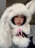  Mũ lông thỏ tai dài ôm cổ 
