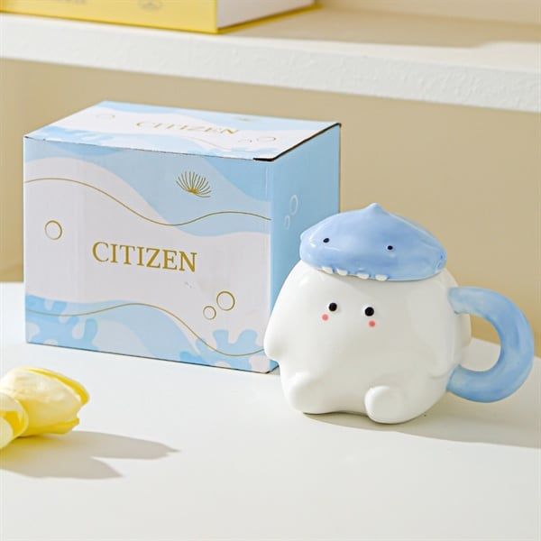  Cốc béo trắng nắp thú 380ml 