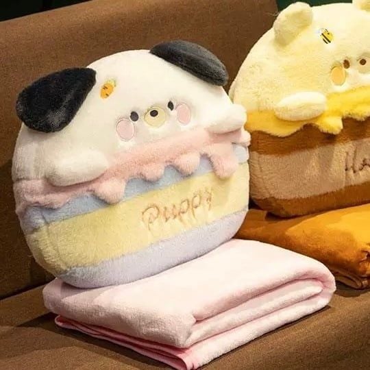  Gối kèm chăn thú kem chảy 40cm 