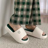  Dép quai ngang xanh trắng logo cún 