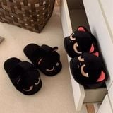  Dép lông mèo mun mặt xị 