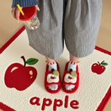  Dép lông quai ngang bé táo caro 