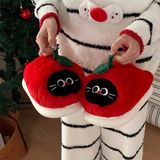  Dép lông mèo táo đỏ 