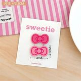  Set 2 kẹp tóc chấm bi hồng 