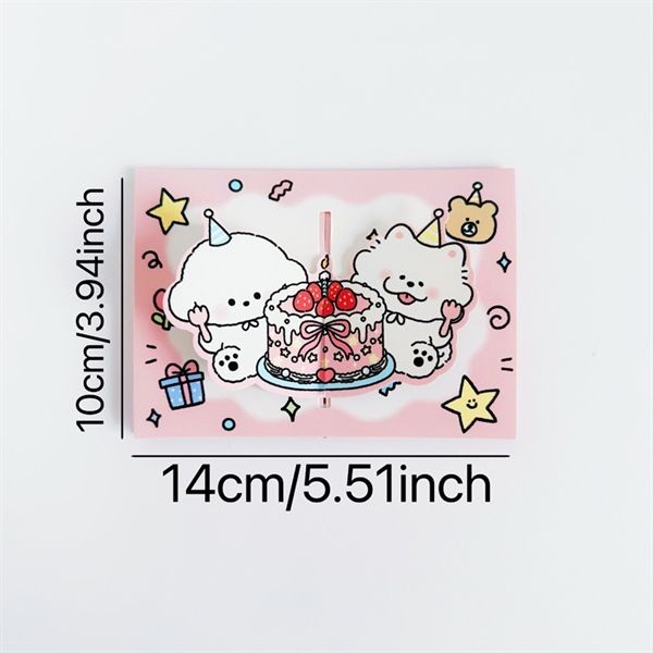  Thiệp gài 2 cún sinh nhật 