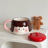  Cốc sứ bé gái mũ nồi đỏ 450ml 