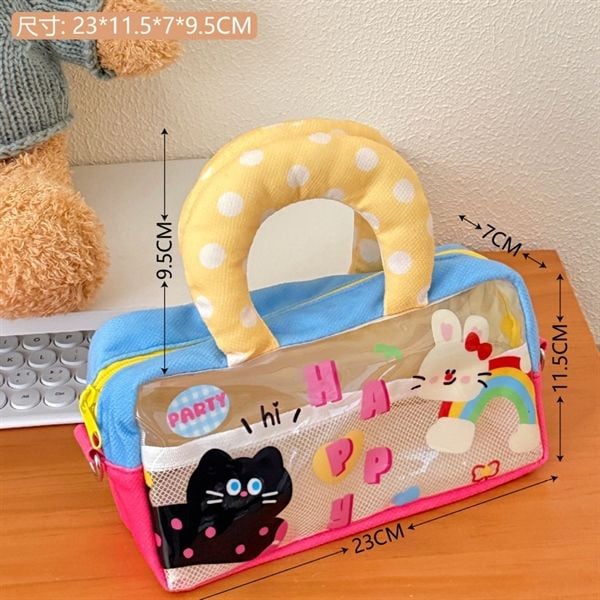  Hộp bút quai xách bông mặt trong 