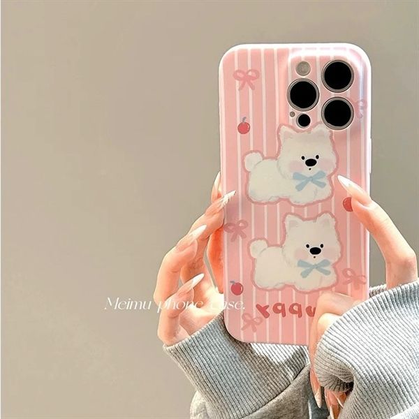  Ốp 2 cún sọc hồng 