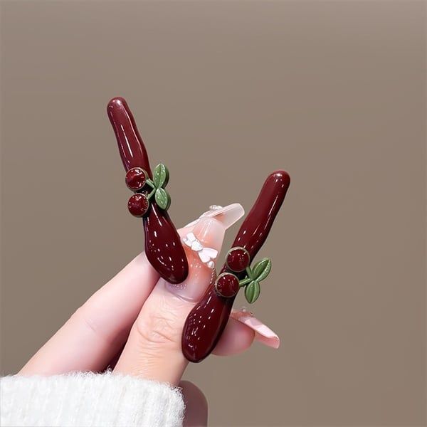  Kẹp tóc đỏ đun cherry 