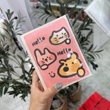  Album ảnh 3 thú Hello nền hồng 