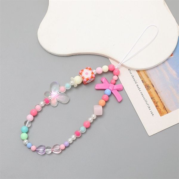  Dây charm đeo điện thoại bướm nơ charm vuông 