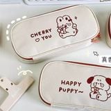  Hộp bút be viền nâu 