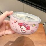  Bát giữ nhiệt Sanrio nắp hút chân không 