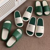  Dép quai ngang xanh trắng logo cún 