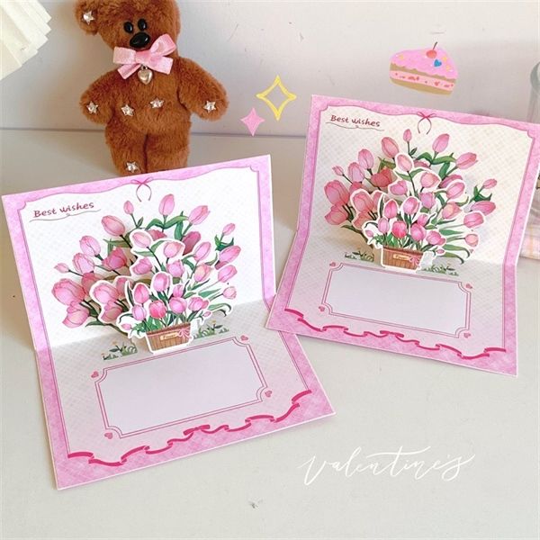  Thiệp best wishes chậu hoa 3d 