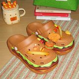  Dép cross Hamburger charm fastfood 