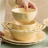  Set bát đĩa hoa vàng 