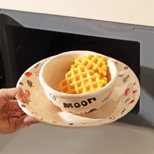  Set bát đĩa viền hoạ tiết nhí 