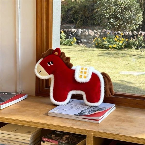  Ngựa bông viền lông trắng 60cm 