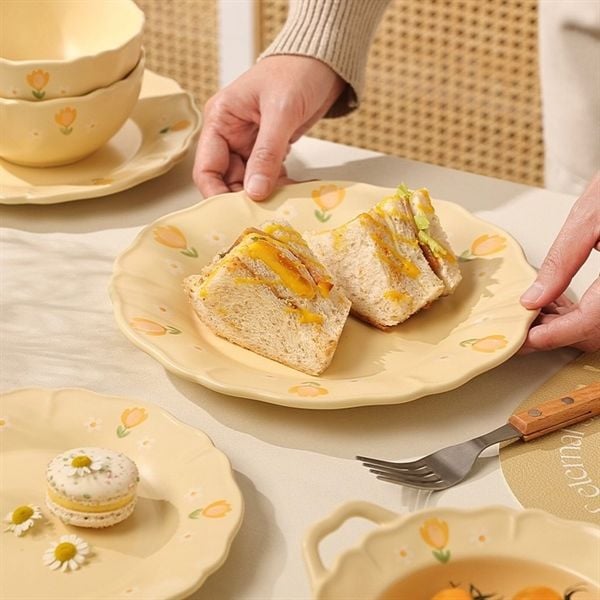  Set bát đĩa hoa vàng 