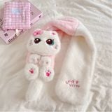  Khăn quàng bông mèo nơ hồng 