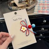  Kẹp tóc hoa nơ chấm tròn xanh đỏ nơ 