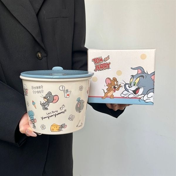  Bát tô ăn mì Tom&Jerry có nắp 1100ml 