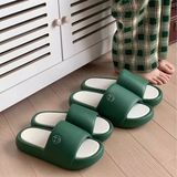  Dép quai ngang xanh trắng logo cún 