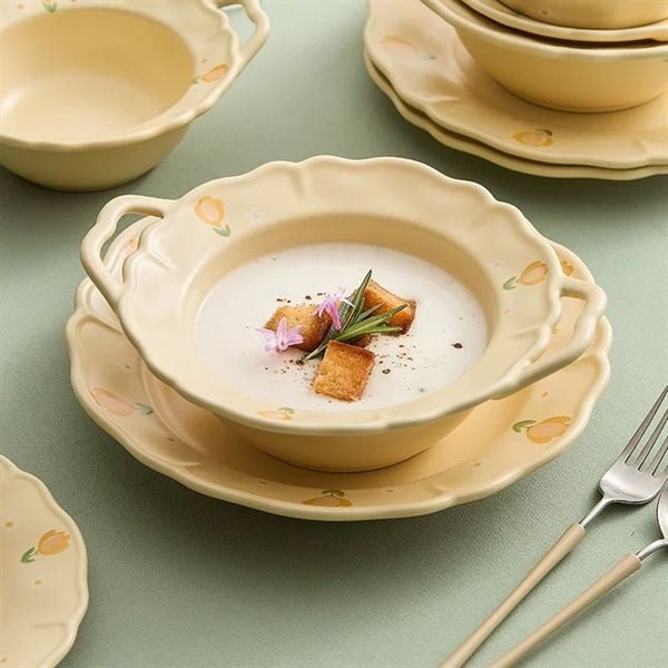  Set bát đĩa hoa vàng 