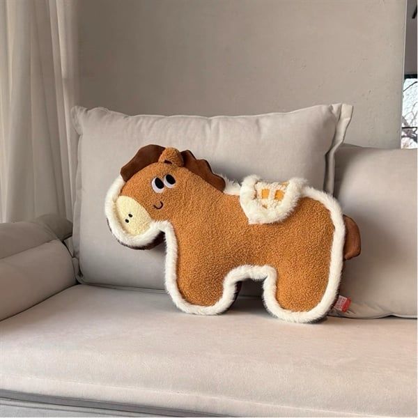  Ngựa bông viền lông trắng 60cm 